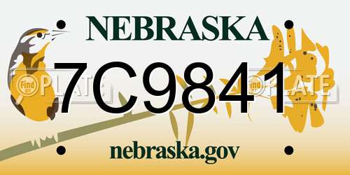 7C9841 Nebraska License Plate