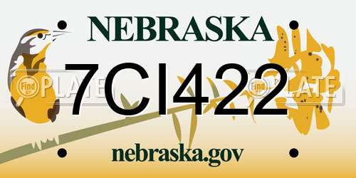 7CI422 Nebraska License Plate