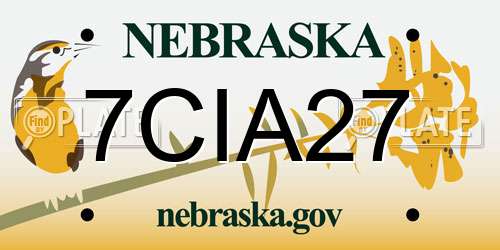 7CIA27 Nebraska License Plate