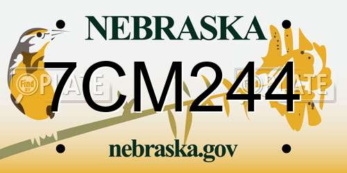 7CM244 Nebraska License Plate