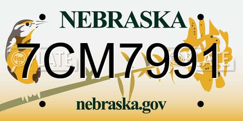 7CM7991 Nebraska License Plate