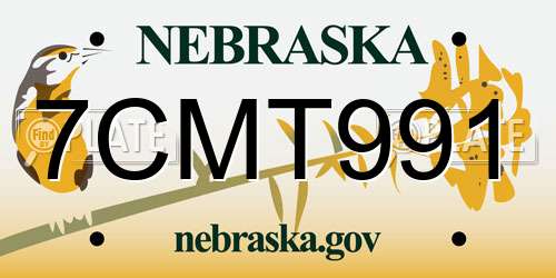 7CMT991 Nebraska License Plate