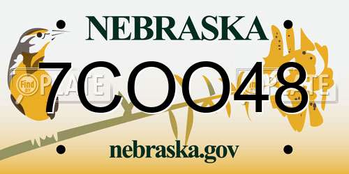 7COO48 Nebraska License Plate