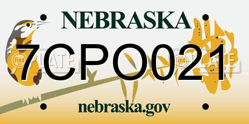 7CPO021 Nebraska License Plate