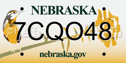 7CQO48 Nebraska License Plate