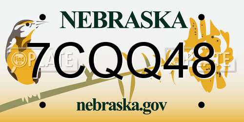 7CQQ48 Nebraska License Plate