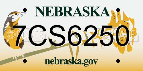 7CS6250 Nebraska License Plate