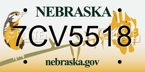 7CV5518 Nebraska License Plate