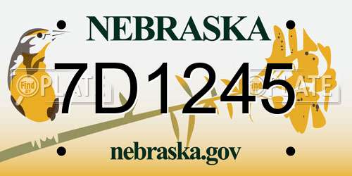 7D1245 Nebraska License Plate