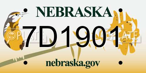 7D1901 Nebraska License Plate