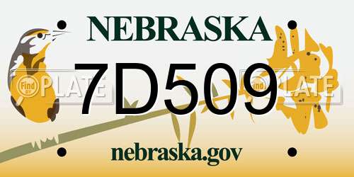 7D509 Nebraska License Plate