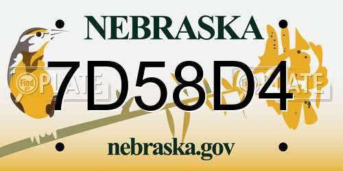 7D58D4 Nebraska License Plate