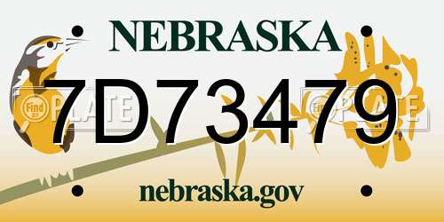 7D73479 Nebraska License Plate