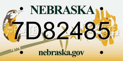 7D82485 Nebraska License Plate