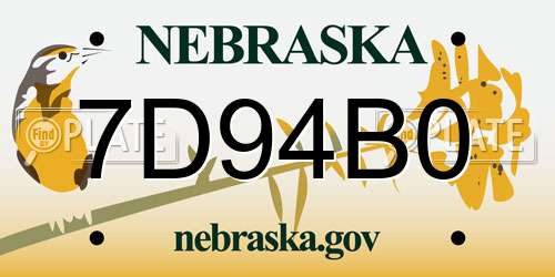 7D94B0 Nebraska License Plate
