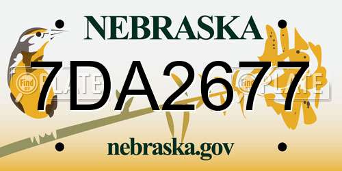 7DA2677 Nebraska License Plate