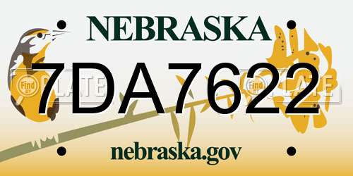 7DA7622 Nebraska License Plate