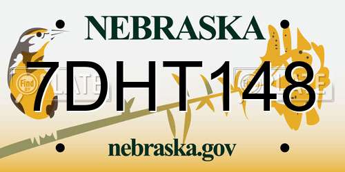 7DHT148 Nebraska License Plate
