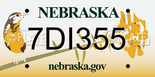 7DI355 Nebraska License Plate