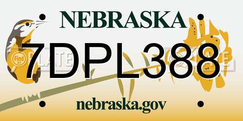 7DPL388 Nebraska License Plate