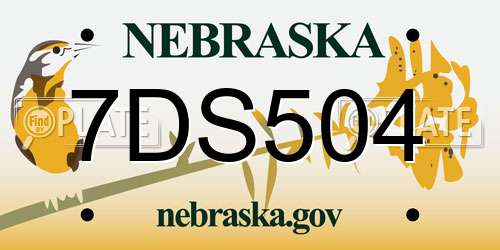 7DS504 Nebraska License Plate
