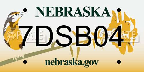 7DSB04 Nebraska License Plate