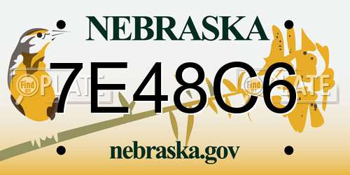 7E48C6 Nebraska License Plate