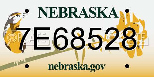 7E68528 Nebraska License Plate