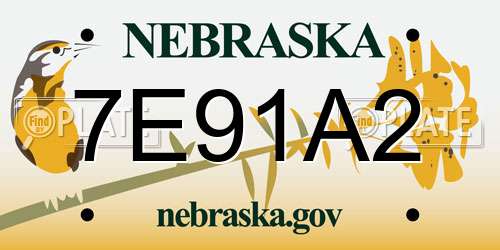 7E91A2 Nebraska License Plate