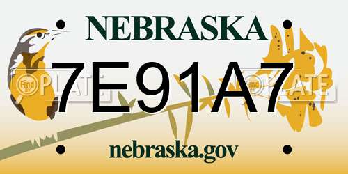 7E91A7 Nebraska License Plate