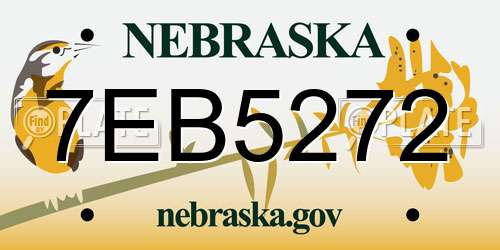 7EB5272 Nebraska License Plate