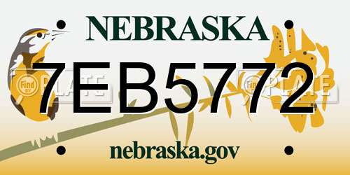 7EB5772 Nebraska License Plate