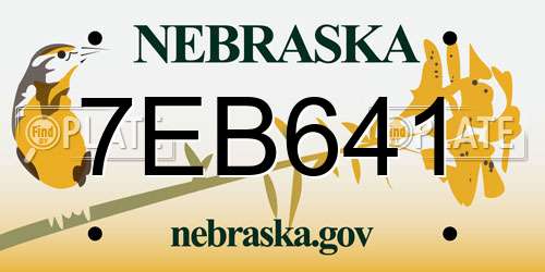 7EB641 Nebraska License Plate
