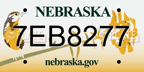 7EB8277 Nebraska License Plate