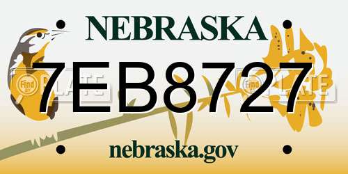 7EB8727 Nebraska License Plate
