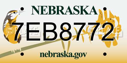 7EB8772 Nebraska License Plate