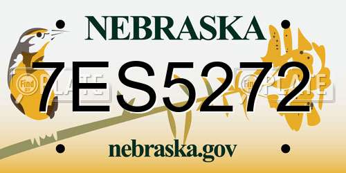 7ES5272 Nebraska License Plate