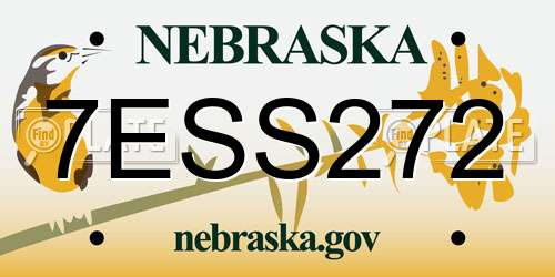 7ESS272 Nebraska License Plate