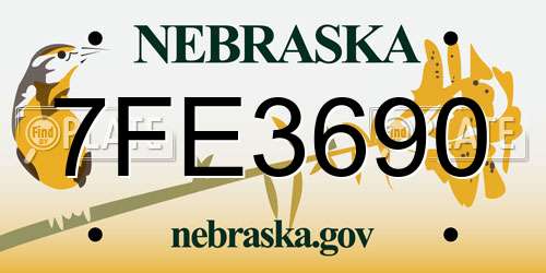 7FE3690 Nebraska License Plate