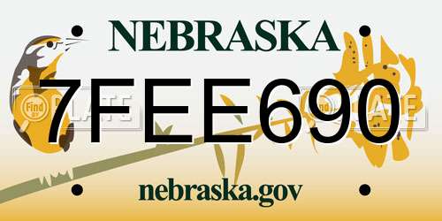 7FEE690 Nebraska License Plate