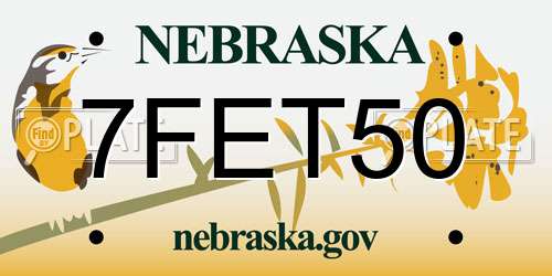 7FET50 Nebraska License Plate