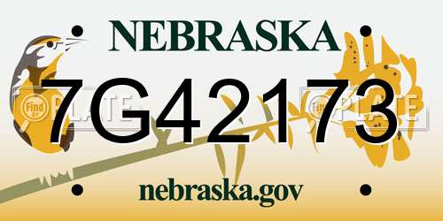 7G42173 Nebraska License Plate