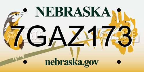 7GAZ173 Nebraska License Plate
