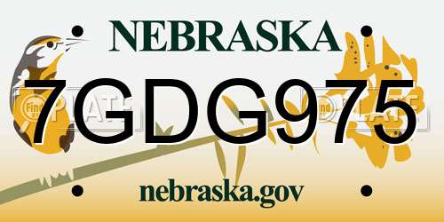 7GDG975 Nebraska License Plate