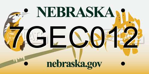 7GEC012 Nebraska License Plate