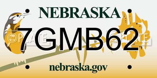 7GMB62 Nebraska License Plate