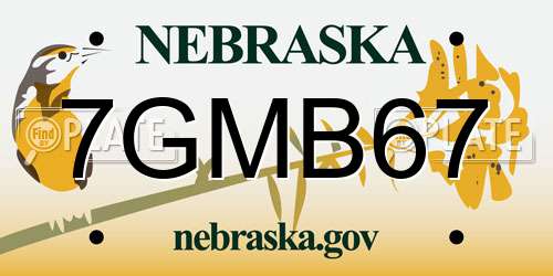 7GMB67 Nebraska License Plate