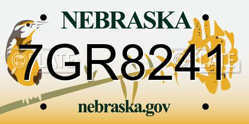 7GR8241 Nebraska License Plate