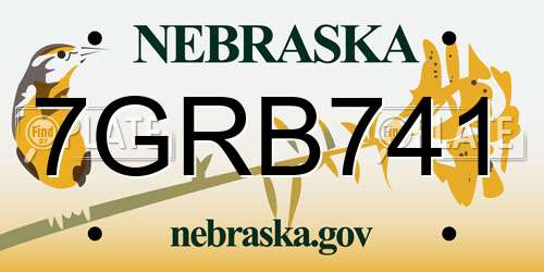 7GRB741 Nebraska License Plate