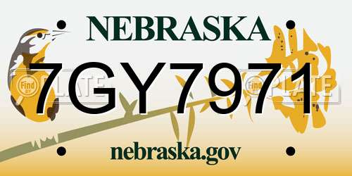 7GY7971 Nebraska License Plate